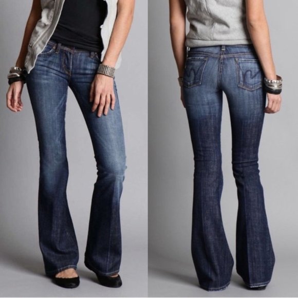 Citizens of Humanity Ingrid #002 Low Waist Flare Stretch Jeans Women's Size 28 - Picture 1 of 11